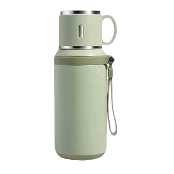 Qiangzon 2-In-1 Stainless Steel Vacuum Insulated Bottle with Lidded Cup, Double Layer Insulated Travel Mug for Coffee and Drinks, Leakproof Large Capacity Thermos for School and Outdoor Activities