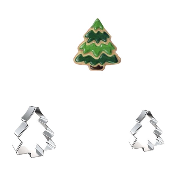 Qiangzon 2-Piece Christmas Tree Cookie Cutter Set with Recipe Booklet - Perfect for Holiday Baking, Diy Decorations, and Gifts for Children and Home Bakers, Sturdy and Easy to Use 2 Molds