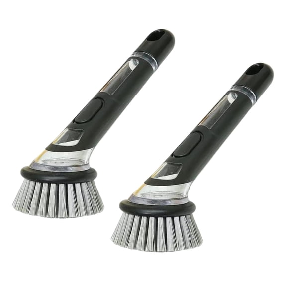 Qiangzon 2026 New Dish Brush with Soap Dispenser, Long Handle Dishwashing Brush with Replaceable Heads, Soap Dispensing Kitchen Scrub Brush for Pot and Pan Cleaning, Efficient and Easy to Use