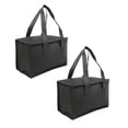 thumbnail image 1 of Qiangzon 2PC Black Insulated Cooler Bag, 24-Hour Cold Retention, Peva Leak-Proof Liner, Foldable Flat Storage, for Grocery Shopping, Outdoor Picnic, 1 of 4