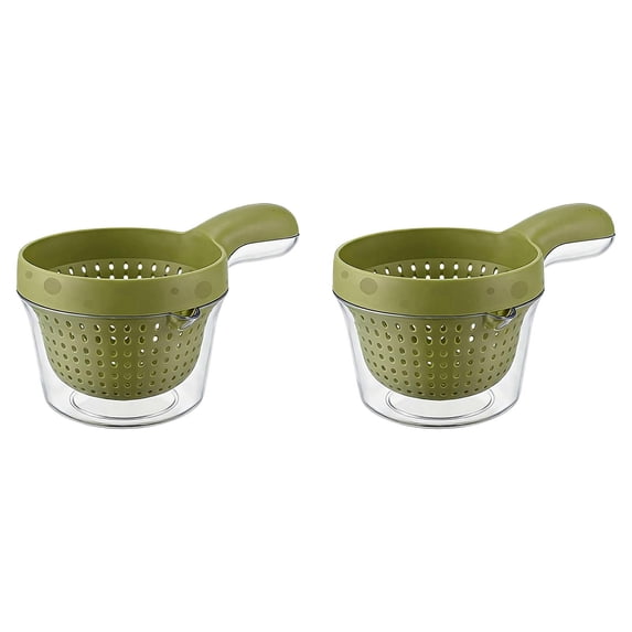 Qiangzon 2Pcs Dual-Layer Vegetable Draining Basket,Watermelon Bowl with Strainer for Mini Berry and Tomato Grape Washer (Purple), Fruit Rinser Strainer Container, Small Fruit Washer Fruit Strainer