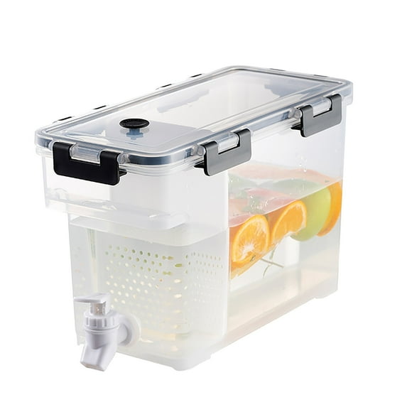 Qiangzon 3.5L Large Capacity Refrigerator Storage Container with Faucet Dispenser - Cold Water Keeper for Fruit Juice, Lemonade, Home Bar And Kitchen Organization
