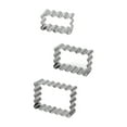 thumbnail image 1 of Qiangzon 3-Piece Rectangle Scalloped Edge Cookie Cutter Set, Stainless Steel Fluted Edge Cutters for Baking, 0.8 Inch Depth, Includes Rectangle and Square Shapes, Creative for Cookies and Pastries, 1 of 9