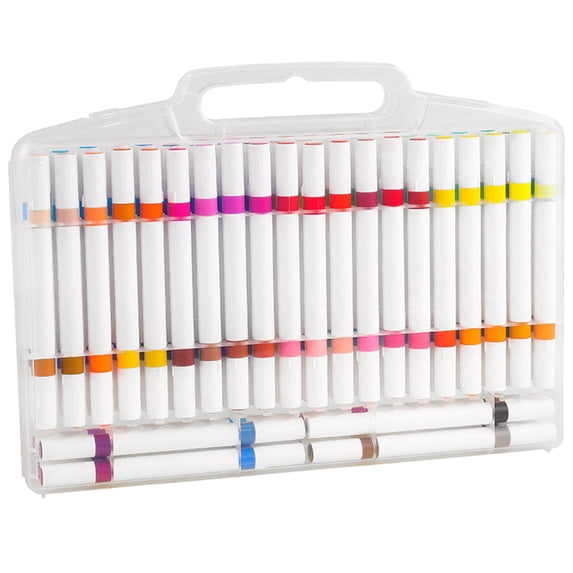 Qiangzon 48Pcs Acrylic Paint Markers, Dual Tip Paint Pens, Water Based Art Markers for Rock Painting, Canvas, Wood, Ceramic, DIY Craft Projects, D