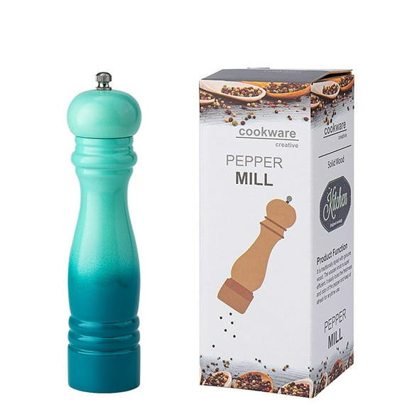 Qiangzon 8-Inch Wooden Manual Grinder Mill with Adjustable Ceramic Core, for Spices, Peppers, and Seasonings, Easy to Use and Clean, Durable Construction for Kitchen and Dining Grinder *1