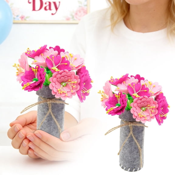 Qiangzon Artificial Flowers Cutting Bouquet Kit, DIY Homemade Flower Arrangement Tool, Simulation Flower Stems for Vase Filler Craft Projects, Home Decor for Mothers Day (4.92x8.27 Inch), D