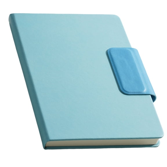 Qiangzon Buckle Notebook, PU Leather Journal, Lined Writing Notebook, Flat Lay Planner Journal with Secure Closure for Office, Meetings, School, Daily Notes, 5.9x8.3 Inch, Sky Blue