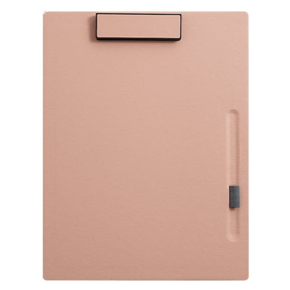 Qiangzon Clipboard Folder, PU Leather Document Holder, Magnetic File Organizer, Business Portfolio with Secure Clip for Office, Meetings, Forms, Paperwork, 9.5X12.5 Inch, Pink