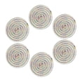 thumbnail image 1 of Qiangzon Cotton Rope Woven Round Placemats – Thick Insulated Coasters, Absorbent Cup & Pot Mats for Dining Table, Set of 6 with Holder, Farmhouse Kitchen Heat Pad Décor, 1 of 7