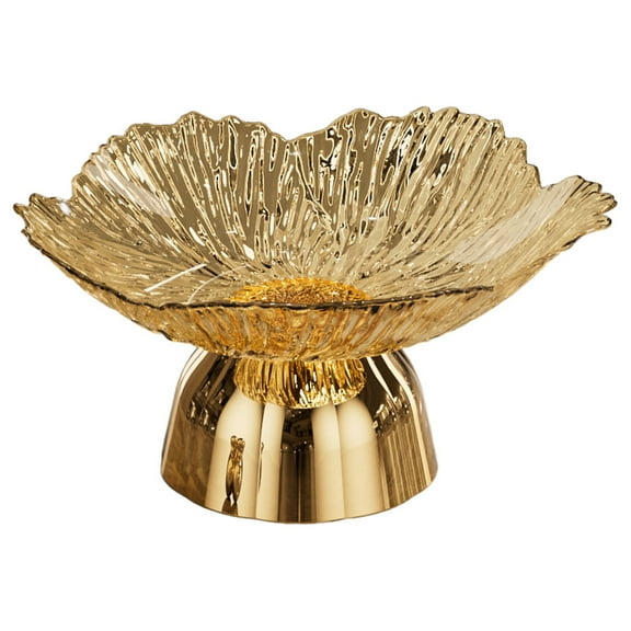 Qiangzon Cute Fruit Bowl Decorative Pedestal Fruit Bowl - Modern 9.45-Inch Display Stand for Kitchen Counter Decor, Large Footed Serving Tray to Showcase Produce While Saving Space