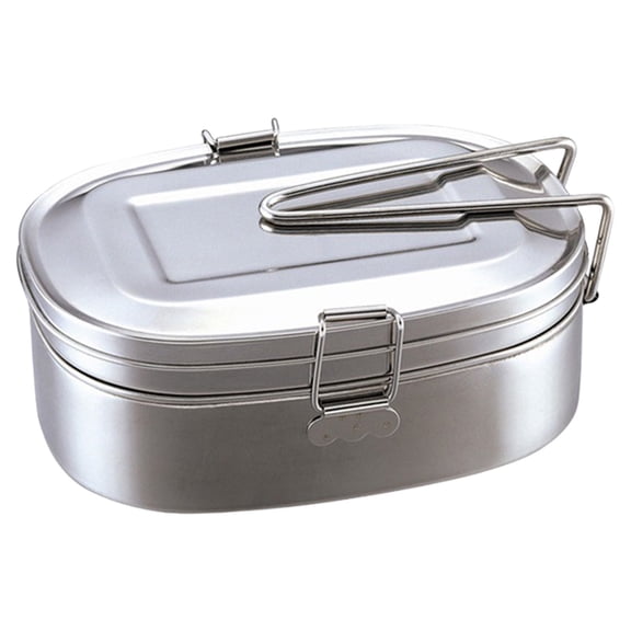 Qiangzon Double Compartment 304 Stainless Steel Storage Containers with Lids - Airtight, Leakproof, Smell Proof Food Containers for Lunch, Snacks, Fruits - Side Lock Design, Easy Carry