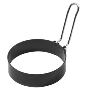 Qiangzon Egg Rings for Frying Eggs Stainless Steel Egg Ring with Handle - Round Egg Shaper for Frying Eggs and Pancakes, Non-Stick Kitchen Tool for Breakfast Sandwiches and Muffins