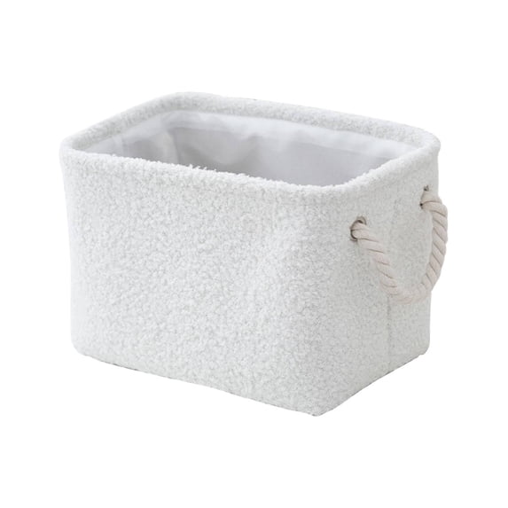 Qiangzon Faux Fleece Storage Baskets - Multi-Functional Mini Baskets for Toiletries, Cosmetics, and Small Items | Soft and Portable for Home, Living Room, Or Bathroom Organization