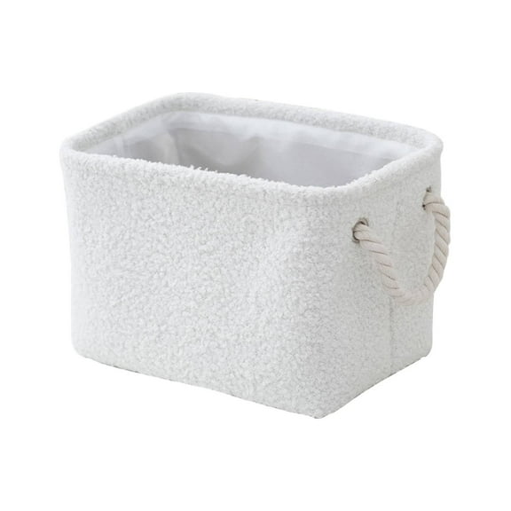 Qiangzon Faux Fleece Storage Baskets - Multi-Functional Mini Baskets for Toiletries, Cosmetics, and Small Items | Soft and Portable for Home, Living Room, Or Bathroom Organization