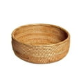 thumbnail image 1 of Qiangzon Handwoven Rattan Storage Basket Round Wicker Bowl Decorative Fruit Bowl Key Tray Entryway Organizer Candy Serving Display Natural Hyacinth Basket for Home Kitchen Table Centerpiece, 1 of 8