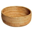 thumbnail image 1 of Qiangzon Handwoven Rattan Storage Basket Round Wicker Bowl Decorative Fruit Bowl Key Tray Entryway Organizer Candy Serving Display Natural Hyacinth Basket for Home Kitchen Table Centerpiece, 1 of 7