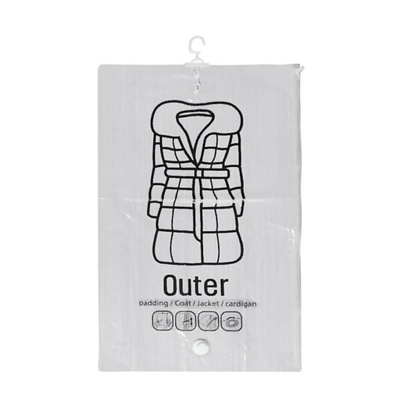 Qiangzon Hanging Transparent Vacuum Storage Bag with Compression for Clothes, Suits, and Jackets, Save Space in Closet Or Suitcase, Watertight and Airtight, Easy to Use with Any Vacuum Cleaner