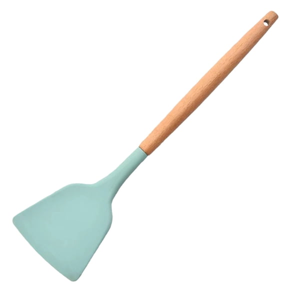 Qiangzon High-Temperature Silicone Kitchen Utensil with Wooden Handle - Non-Stick Cooking Shovel and Tool for Safe and Easy Food Preparation, Versatile for All Cookware