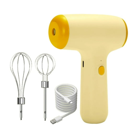 Qiangzon Household Cordless Electric Mixer - Usb Rechargeable Handheld Egg Beater with 2 Removable Mixers, 4 Speed Settings, Lightweight and Portable for Baking, Cooking, and Whipping