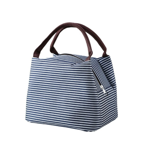 Qiangzon Direct Striped Insulated Bags – Fabric Large Picnic Tote with Striped Ice Packs, Reusable and Versatile for Lunch, Groceries, and Outdoor Activities Lunch Bag*1