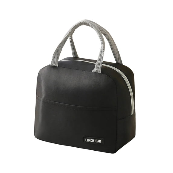 Qiangzon Insulated lunch cooler bag, Insulated, Lightweight, for School, Office, Black