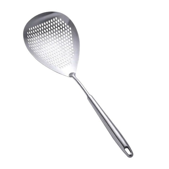Qiangzon Large Slotted Serving Spoon Stainless Steel Long Handle Kitchen Strainer Ladle for Soups Stews Pasta Vegetables High Capacity Cooking Utensil Dishwasher Safe