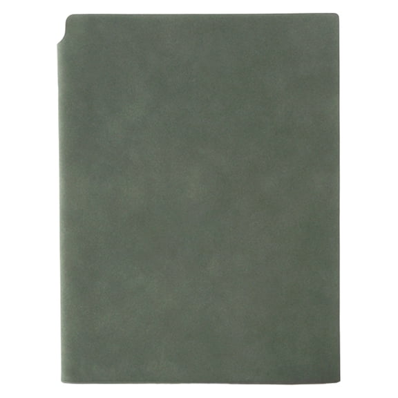 Qiangzon Lined Notebook, PU Leather Journal, 200 Page Soft Cover Writing Notebook, Planner Journal with Pen Loop and Bookmark for Office, Meetings, School, 6.4x8.3 Inch, Blackish Green