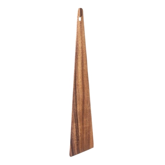 Qiangzon Natural Teak Wood Spatula, Multi-Purpose Flat Wood Turning Tool with Hanging Rope for Cooking, Flipping, Serving, and Scraping, Durable and Elegant for Kitchen and Outdoor Use A Shovel