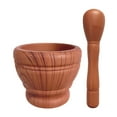 thumbnail image 1 of Qiangzon Natural Wooden Pestle and Mortar Set, 6.7 Inch Stone Cup and Crusher, Hand Grinder for Herbs, Pesto, and Spices, Durable and Easy to Clean A Mortar, 1 of 8