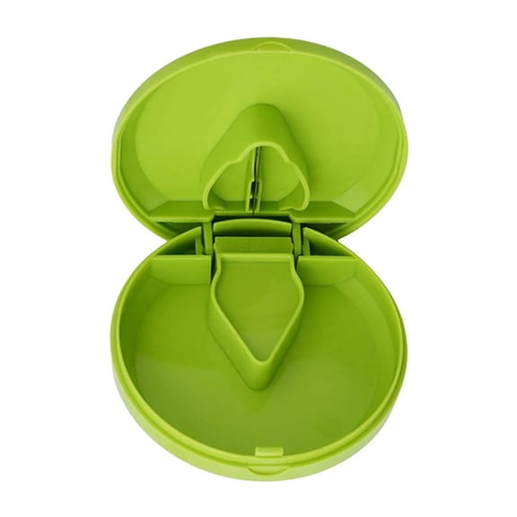 Qiangzon Pill Cutter Tablet Splitter for Small Large Pills Portable Medicine Dispenser Slicer with Sharp Blade Safety Design Hidden Blade Storage Box Quarter Half Pill Cutting Travel Friendly