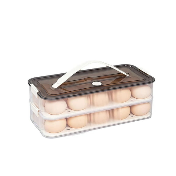Qiangzon Plastic Deviled Egg Containers with Lid and Handle - Stackable Egg Tray for Refrigerator Storage, Holds up to 30 Eggs, Portable for Parties and Picnics 1 Egg Carton