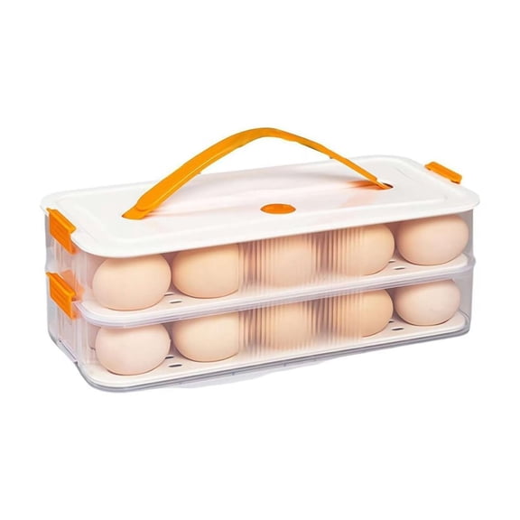 Qiangzon Plastic Deviled Egg Containers with Lid and Handle - Stackable Egg Tray for Refrigerator Storage, Holds up to 30 Eggs, Portable for Parties and Picnics 1 Egg Carton