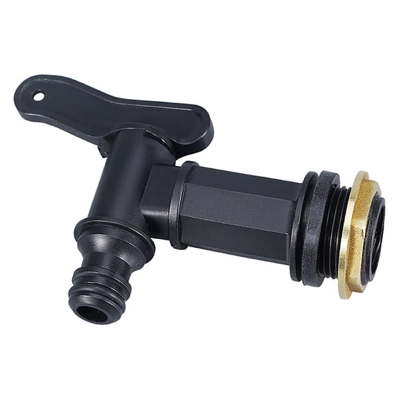 Qiangzon Rain Barrel Faucet, Water Barrel Spigot, Garden Hose Connector Tap, Plastic Brass Thread Replacement Part for Water Storage Container, Outdoor Irrigation, D