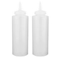 thumbnail image 1 of Qiangzon Set of 2 Large 24 Oz Condiment Bottles – Open Tip Screw on Spout, Durable Plastic Diner Style Bottles for Ketchup, Mustard, Syrup and More – Leak Proof Design for Easy Pouring 2 Jam Jars, 1 of 6