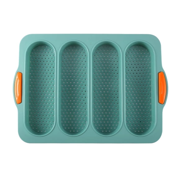 Qiangzon Silicone Non-Stick French Bread Mould and Loaf Pan, 4 Tray Design for Baking, Oven and Toaster Safe, Ideal for Sandwiches and Fresh Bread, Easy Release and Clean, Durable and Flexible