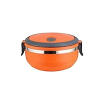 Qiangzon Stainless Steel Round Lunch Box - Vacuum Insulated Thermo Food Container for Staff, Reusable Hot and Cold Flask for Travel, Storage, and Outdoor Meals Lunch Box*1 Piece