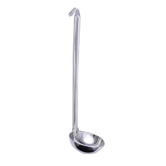 Qiangzon Stainless Steel Soup Strainer with Built-In Hanging Hook - Long Ergonomic Handle and Deep Bowl for Straining Soups, Hotpots, and Porridge, Easy Storage and Comfortable Grip 1 Soup Spoon