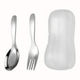 thumbnail image 1 of Qiangzon Stainless Steel Spoon and Fork Set with Flat Bottom and Short Handle, Portable Cutlery Kit with Case for Travel, Picnics, and Lunch Box, Durable and Easy to Clean, 1 of 9