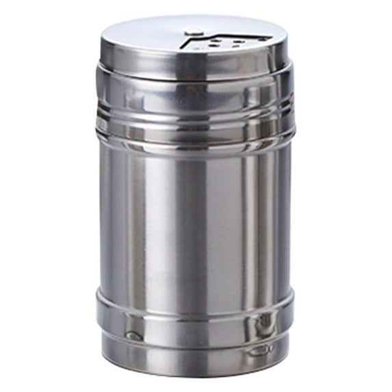 Qiangzon Sugar Shaker Stainless Steel Dispenser - Seasoning Jar with Rotating Lid and Pour Spout for Spices, Pepper, and Barbecue Rubs, Compact Kitchen Tool for Cooking and Baking A Spice Bottle