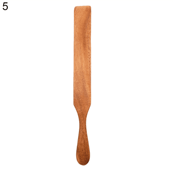Qiangzon Visland Wooden Spatula Made from Natural Teak Wood, Slotted Spoons for Cookware and Non-Stick Surfaces, Heat-Resistant for Stirring, Mixing, and Serving, Durable and Eco-Friendly