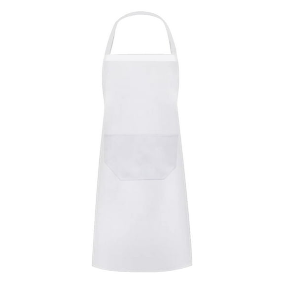 Qiangzon White Cotton Kitchen Apron, Unisex Design for Cooking, Dining, and Bar Use, Size 65X75Cm, Durable and Easy to Clean, Practical for Home and Professional Settings 1X Pure White Apron