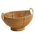 thumbnail image 1 of Qiangzon Wicker Fruit Basket and Bread Serving Tray – Rattan Storage Basket with Pedestal Foot, Imitation Rattan Design for Fruit Dish, Sundries, and Household Items – Handwoven and Decorative, 1 of 9