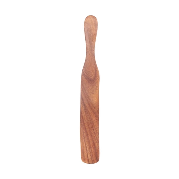 Qiangzon Wooden Spurtle Mixing Spoon Long Handle Dough Stirrer Natural Wood Baking Tool for Sourdough Starter Jar Scraping Bread Making Kitchen Utensil A Wooden Spatula