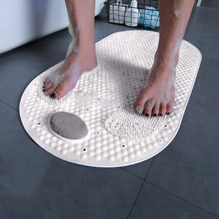Bath Mat Non Slip Anti Mould with Foot Scrubber 70 x 40cm TPE