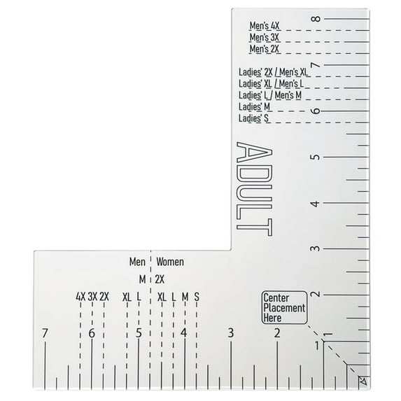 Qianha Mall Acrylic T-shirt Ruler Acrylic Left Chest Logo Placement Tool Heat Press T-shirt Ruler