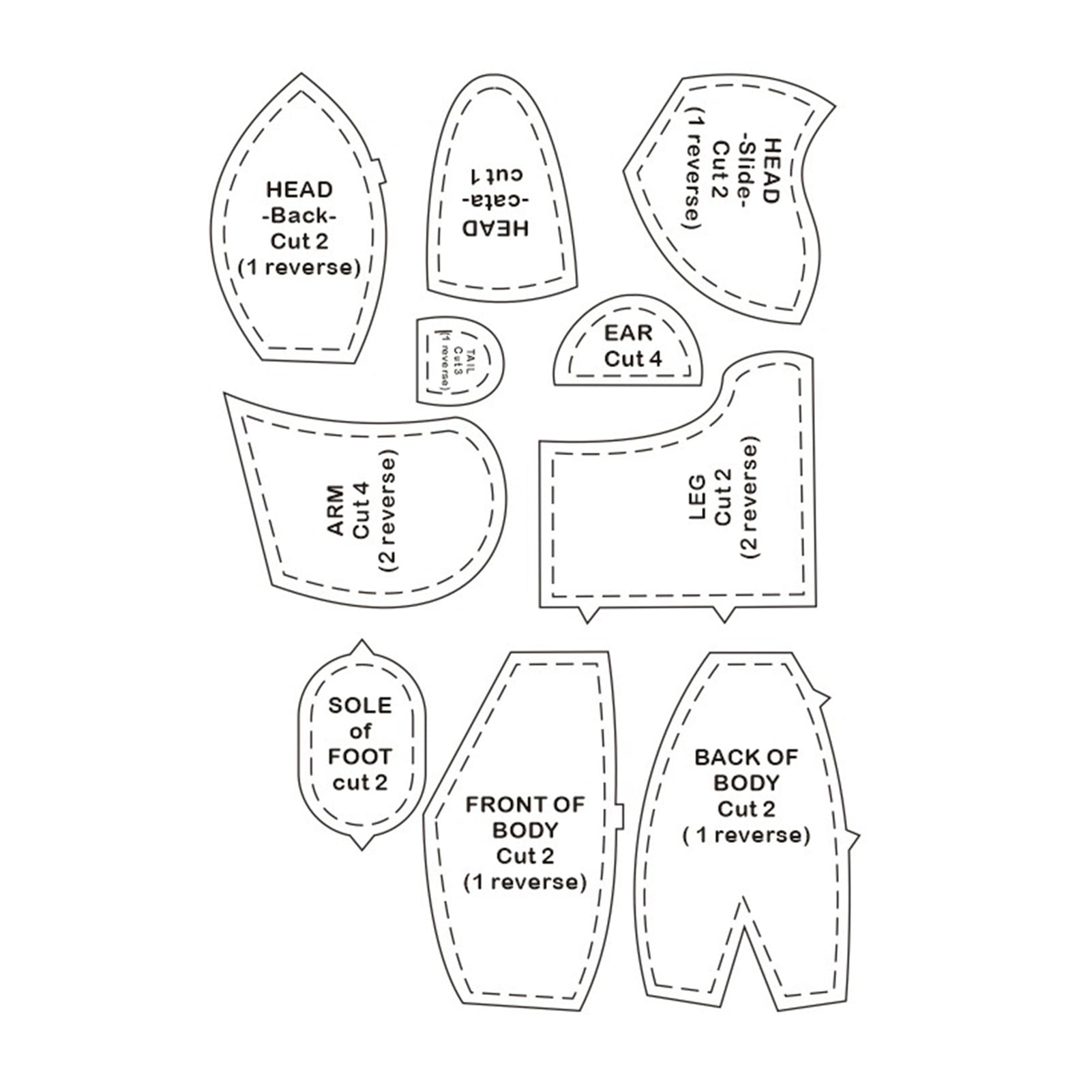 Qianha Mall Acrylic Template Ruler Set 10pcs Memory Bear Template ...