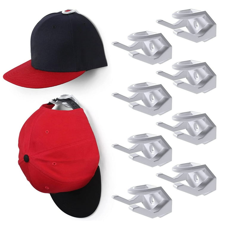 Qianha Mall Adhesive Hat Hooks for Wall (8-Pack) - Hat Rack for Baseball  Caps, Minimalist Hat Display, Strong Hold Hat Hangers for Wall 