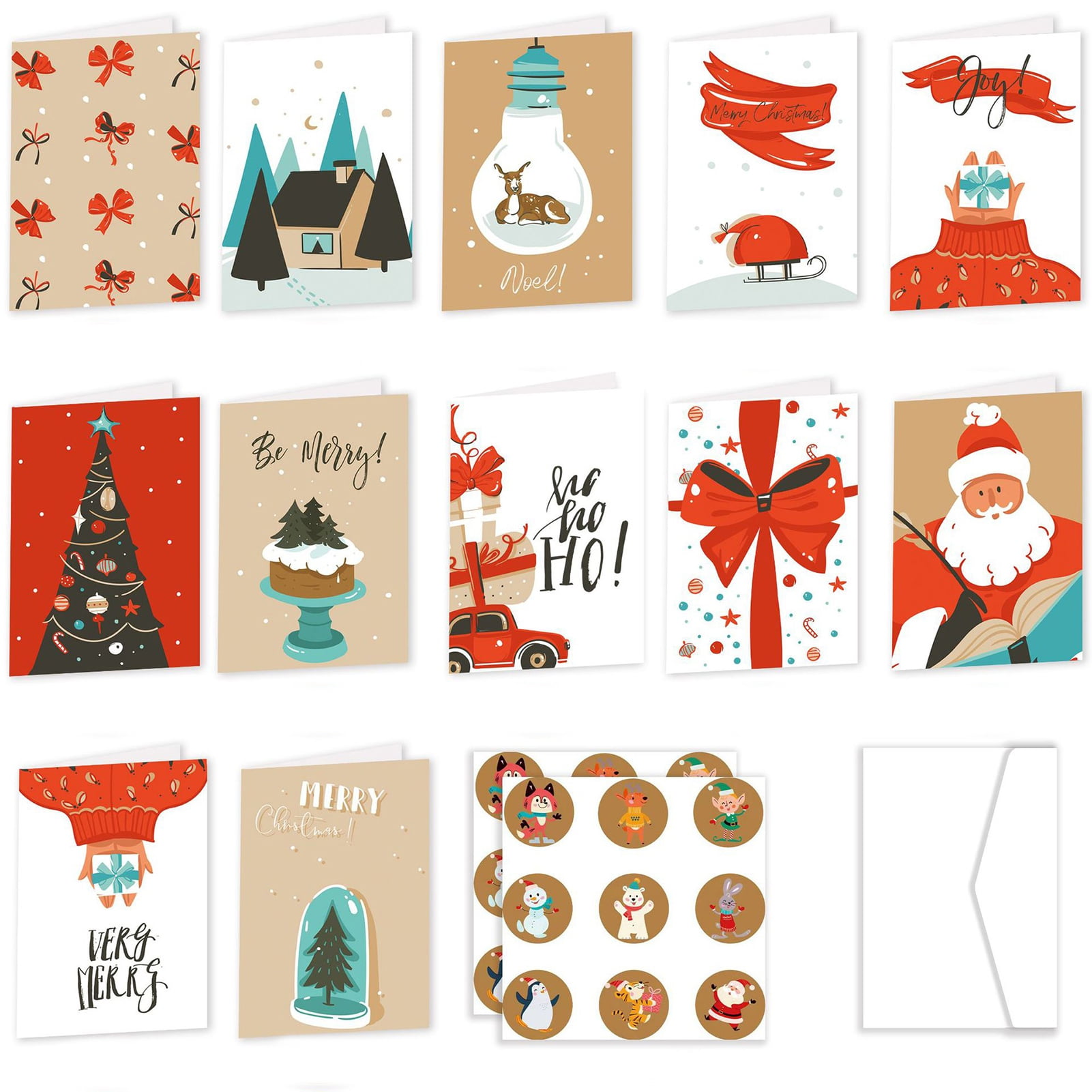 Qianha Mall Christmas Card Set 12pcs Merry Christmas Greeting Cards