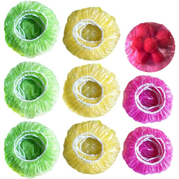Qianha Mall Elastic Food Storage Covers Reusable Stretch Plastic Wrap Bowl Covers Elastic Alternative to Foil for Family Outdoor Picnic 3 Size (60/120 Pcs)