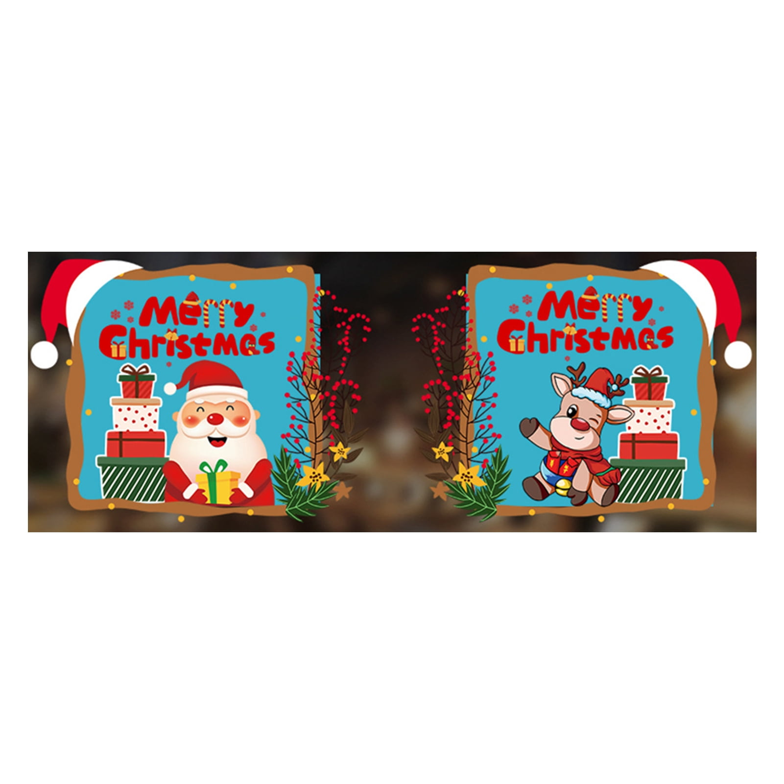 Qianha Mall Elk Christmas Decals Christmas Window Static Stickers Cute